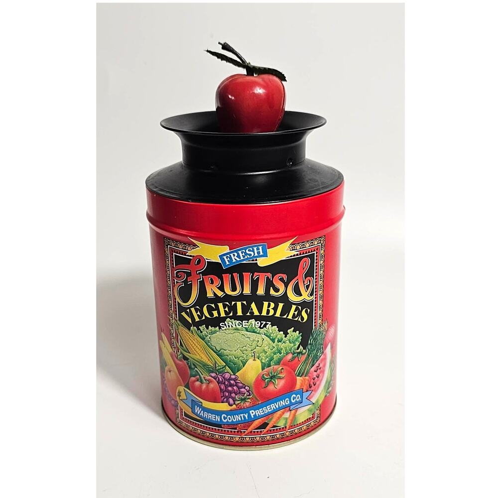 Warren County Preserves Fruit Tin with Apple Top Farmhouse